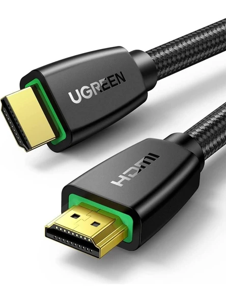 UGREEN 40416 HD118 HDMI Kablo 4K 18GB/s HDMI 2.0 Örgülü Görüntü ve Ses Aktarma Kablosu Siyah 15metre