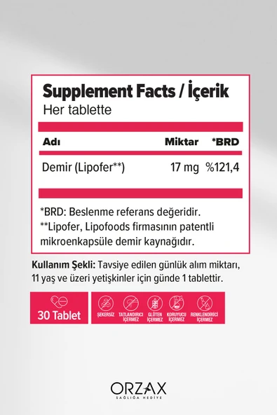 Orzax Microfer 30 Tablet - Resim 2