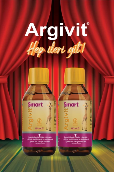 Argivit Smart Fosfotidilserin,Kolin,L-Karnitin,L-Arjinin,Multivitamin,Multimineral Şurup 150 ml 2’li Paket - Resim 2