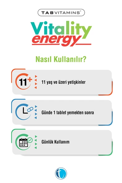 Tab İlaç Vitality Energy 30 Tablet Multivitamin Multimineral - Resim 3