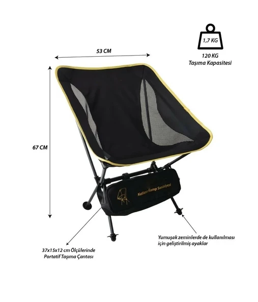 Yek Outdoor 2 Kişilik Alüminyum Kamp Masası ve Sandalye Seti - Resim 8