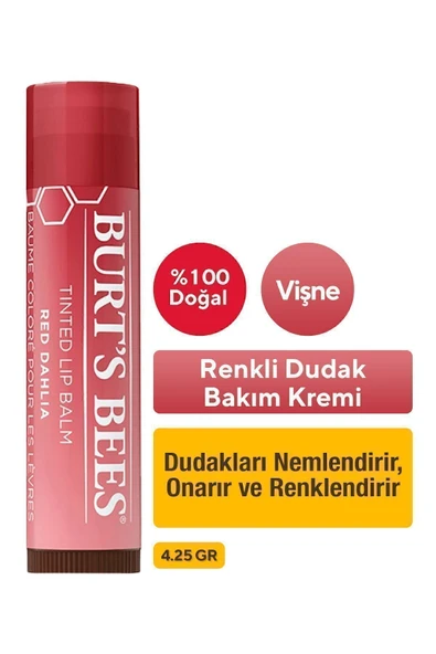 Burts Bees Renkli Dudak Bakım Kremi Vişne - Tinted Lip Balm Red Dahlia 4,25 gr ürün görseli