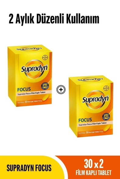 Supradyn Focus 30x2 Film Kaplı Tablet 2 Aylık Düzenli Kullanım ürün görseli 1