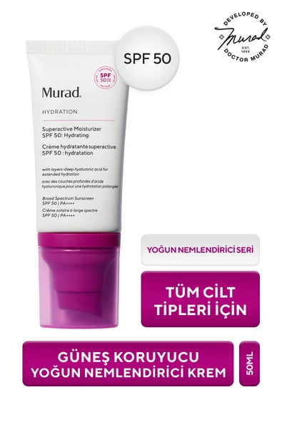 Murad Güneş Koruyucu, Yoğun Nemlendirici Krem SPF 50-Superactive SPF 50 Moisturizer: Hydrating