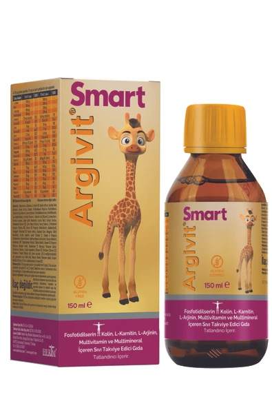 Argivit Smart Fosfotidilserin,Kolin,L-Karnitin,L-Arjinin,Multivitamin,Multimineral Şurup 150 ml 2’li Paket - Resim 3