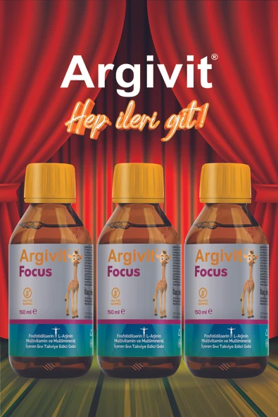Argivit Focus Fosfotidilserin, L-arjinin, Multivitamin Ve Multimineral içeren Şurup 3’lü Paket 150 ml - Resim 2