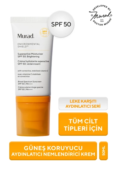Murad Güneş Koruyucu, Aydınlatıcı Nemlendirici Krem SPF 50- Superactive SPF 50 Moisturizer: Brightening