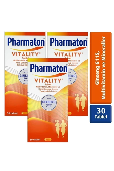 Pharmaton Vitality 30 Tablet 3 Adet ürün görseli 1
