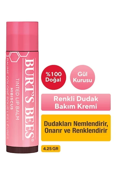 Burt's Bees Renkli Dudak Bakımı Gül Kurusu - Tinted Lip Balm Hibiscus 4,25 G ürün görseli