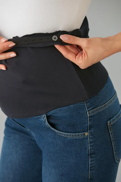 IŞŞIL 615-Hamile Karın Bandlı Lycra İspanyol Paça Kot Pantolon - 6