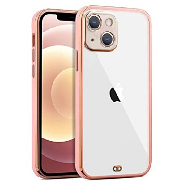 Apple iPhone 13 Kılıf Laser Line Silikon Kapak Pembe ürün görseli 1