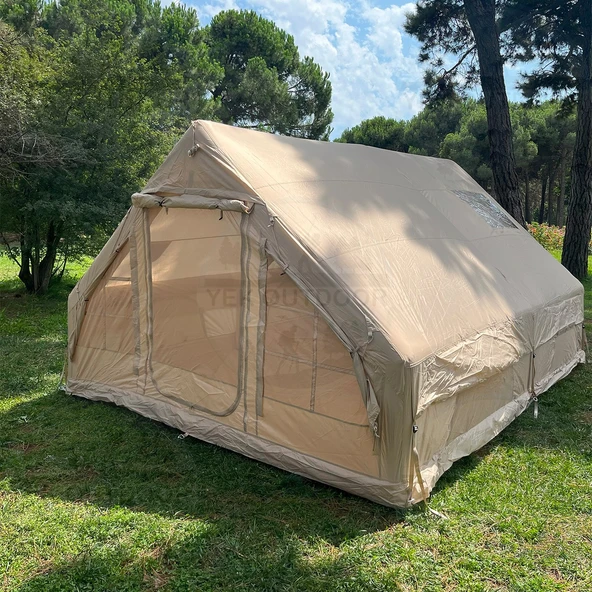 Yek Outdoor 420D Oxford 12 Kişilik 4 Mevsim Soba Çıkışlı Şişme Kamp Çadırı – Pompalı, 400x300x210 cm - 3