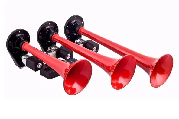 Seger 24V Üçlü Dali Dali Korna Plastik Kırmızı Borulu - 4