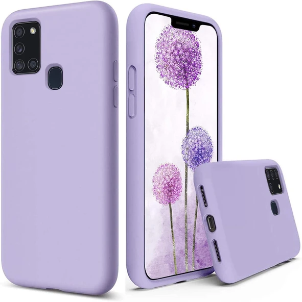 Samsung Galaxy A21S Kılıf Hopi Silikon Kapak Lila ürün görseli 1