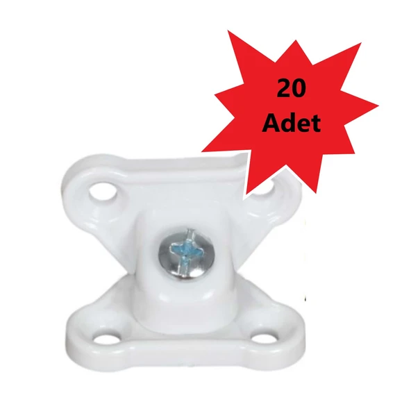 Açılı T Bağlantı Çektirme Beyaz Plastik Köşe Birleştirme Kelebek Bağlantı (20 Adet) - Resim 2