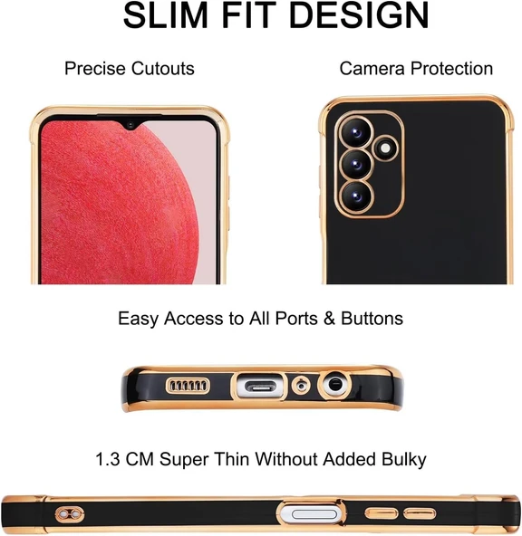 Samsung Galaxy A15 Kılıf Bark Silikon Kapak Siyah - Resim 3