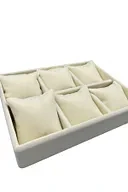 Dobric Model Süet Kaplama Krem Renk 24/18 cm Yastıklı Çekmece İci Takı Düzenleyicisi - Resim 3