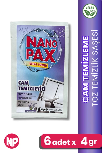 CAM TEMİZLİK TOZ TEMİZLİK SAŞESİ (6 adet X 4gr)