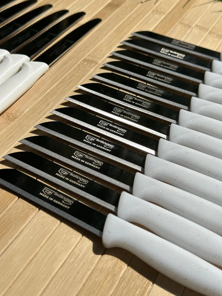 Solingen 12 Parça Beyaz Set 6 Meyve Bıçağı+3 Sebze Bıçağı+3 Ava Bıçak - Resim 3