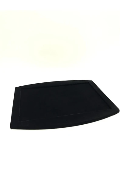 Süet Kumaş Siyah Renk 34,5/27 cm Kolye Ucu Küpe Yüzük Takı Servis Sunum Tablası