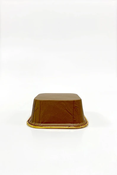 Dolphin Muffin Kek Kapsülü Kare Kahverengi-Altın 25li - Resim 3