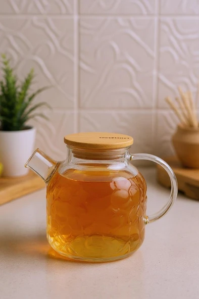 Bambum Juliet - Bambu Kapaklı Cam Demlik 1500ml ürün görseli