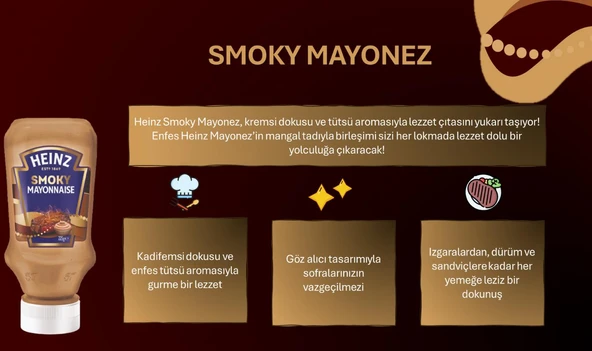 Heinz Smokye Tütsü Mayonez 225 g - Resim 2