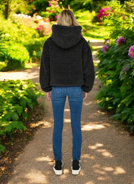 Kışlık Kadın Peluş Ceket - 3