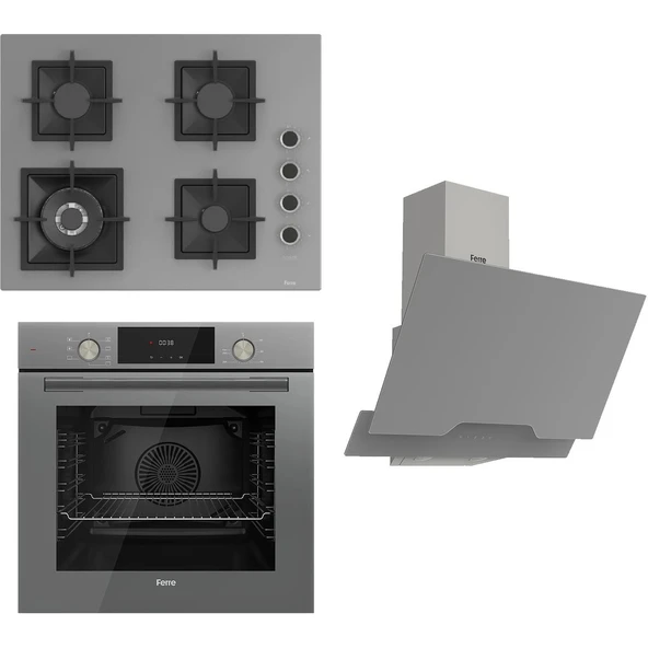 Ferre Flameart Sc Serisi Gri Set (SC408-WFA + QMS63CPR +D065 ) - 65 Cm'lik Kare Döküm Izgara-Wok ürün görseli