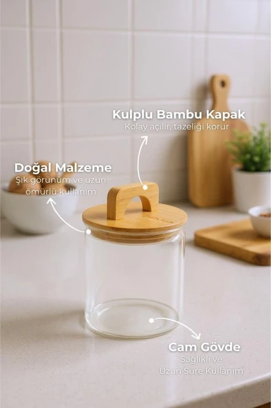 Bambum Ciri - Bambu Kapaklı Baharatlık 12 Cm - 3