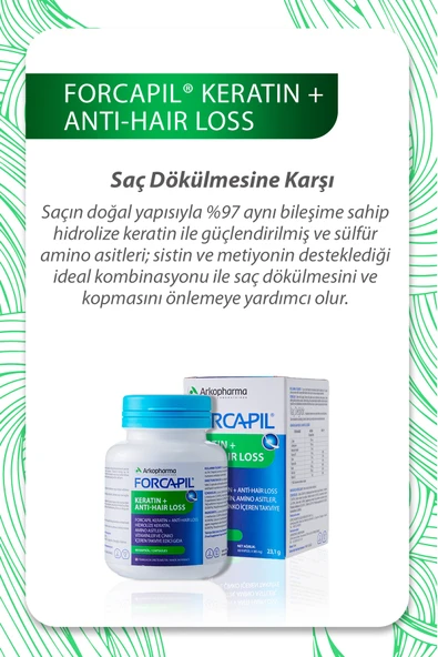 Arkopharma Forcapil Keratin Anti Hair Loss 60 - Resim 3