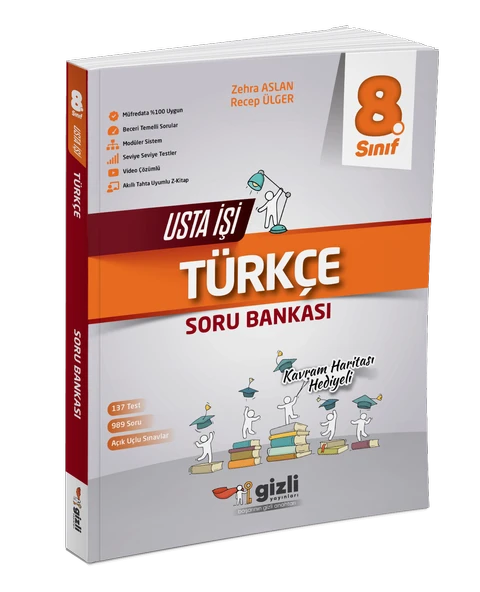 GİZLİ YAYINLARI 8. Sınıf Türkçe Usta İşi Soru Bankası (Kavram Haritası Hediyeli) ürün görseli