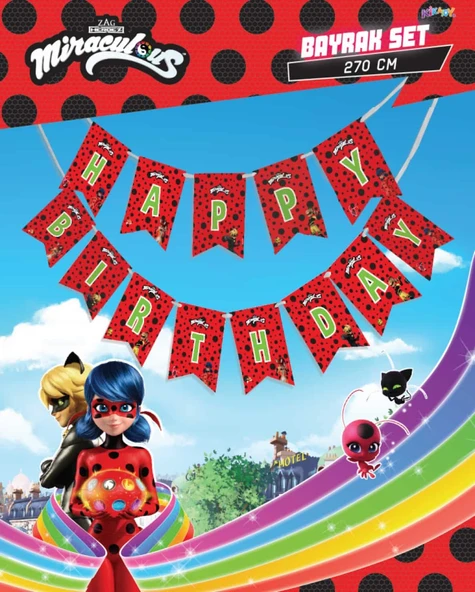 Miraculous Super Heroez Happy Bırthday Uzar Yazı Banner - 1