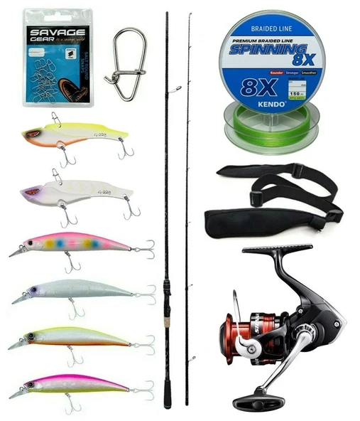 Yek Outdoor Spin Olta Seti Kendo Kenshi Pro 2.73m 12-45gr Olta Kamışı&Shimano Sienna 3000 Fg Spin Makinesi