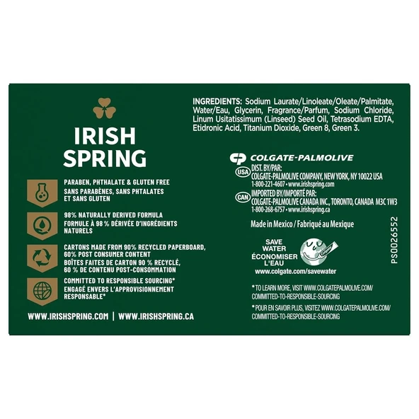 Irish Spring Soap Bars Aloe Mist 6 Bars 628.8 Gr - Resim 2