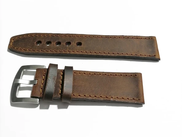 Fado&Her Saate Uyumlu Hakiki   Grizi Deri Saat  Kordonu 22  mm  (291 ) - Resim 2