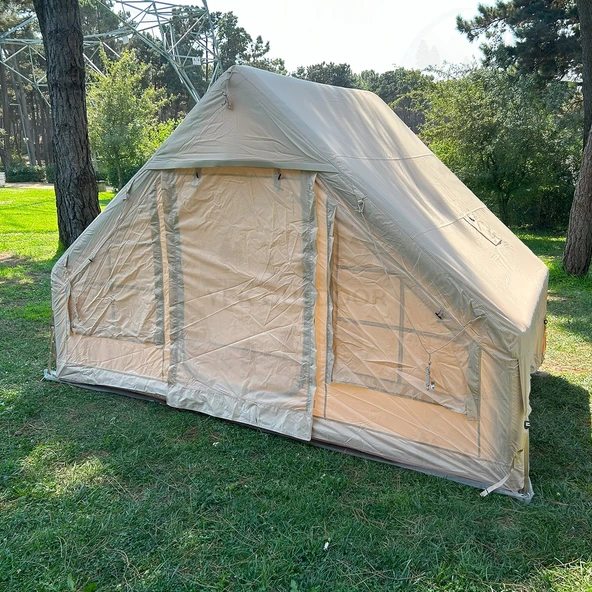 Yek Outdoor 420D Oxford 6 Kişilik 4 Mevsim Soba Çıkışlı Şişme Kamp Çadırı – Pompalı, 210x300x190 cm - 5