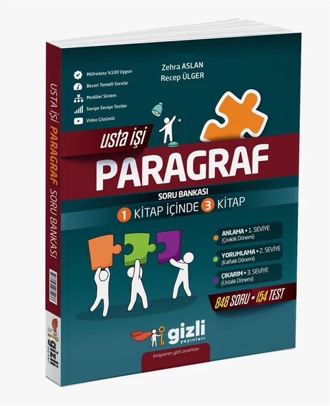 GİZLİ YAYINLARI LGS 8. Sınıflar İçin Usta İşi Paragraf soru bankası  Gizli Yayınları ürün görseli