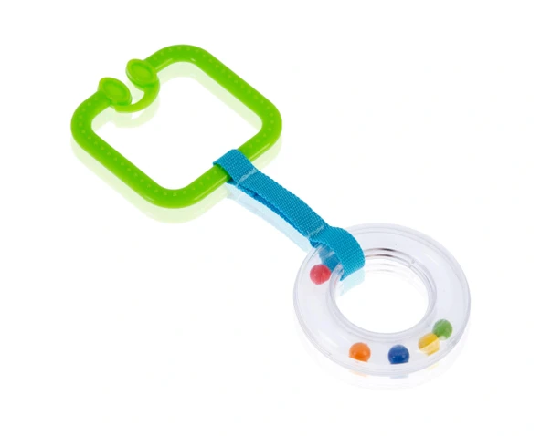 Babyjem Pusete Asılabilir Kare Sesli Çıngırak Yeşil ürün görseli 1