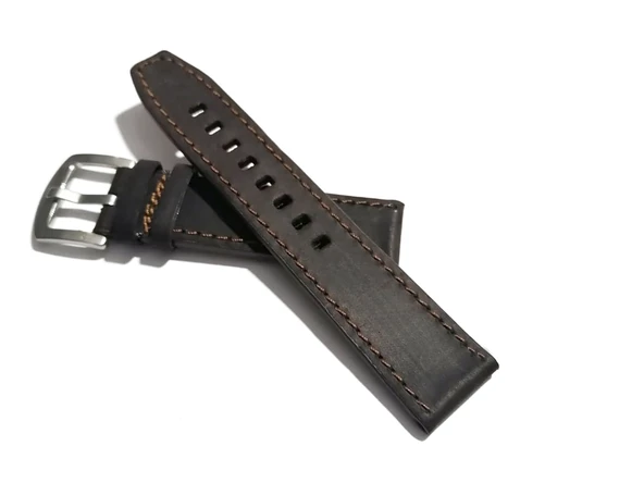 Fado&  Fosil  Uyumlu  Greyzı Deri   Saat Kordonu   22   mm   (295) - Resim 2