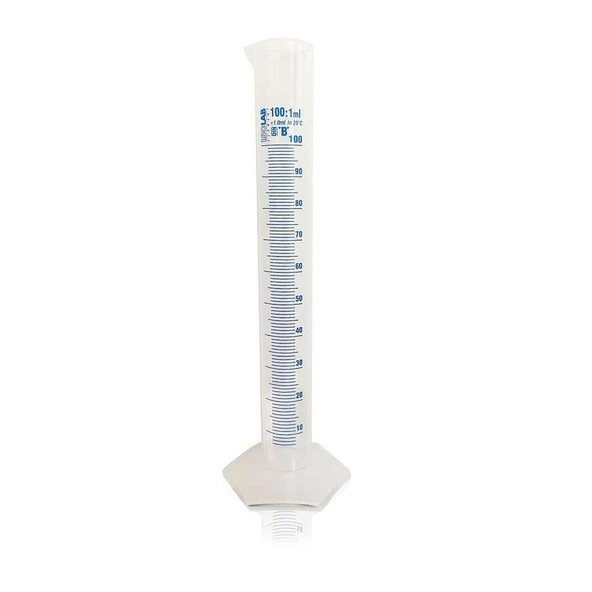 ISOLAB 100ml Plastik Mezür Mavi Skala - 1