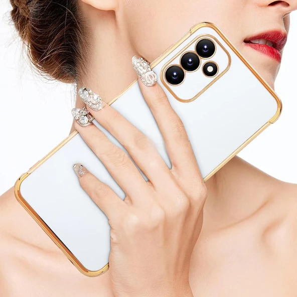 Samsung Galaxy A15 Kılıf Bark Silikon Kapak Beyaz - Resim 2