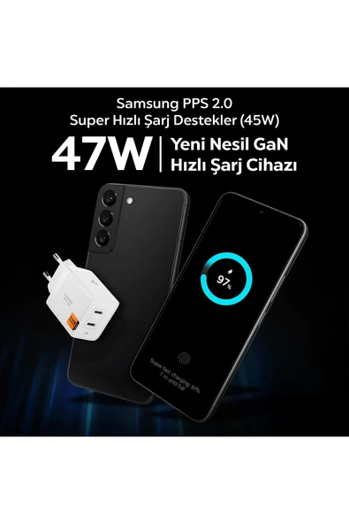 Spigen Essential Wall Charger 47W Usb-C Hızlı Şarj Adaptörü Beyaz-ACH08707 - 3