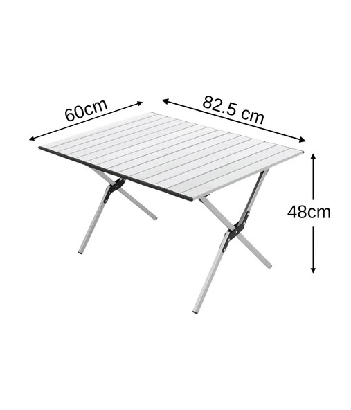 Yek Outdoor Portatif Alüminyum Kamp Masası Gri 60x82x48cm - Resim 2