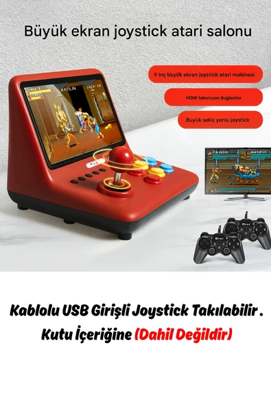 RETRO ARCADE Büyük ekran 9 Inch Joystick oyun konsolu klasik Retro    Arcade 20.000 Adet Oyun - 2