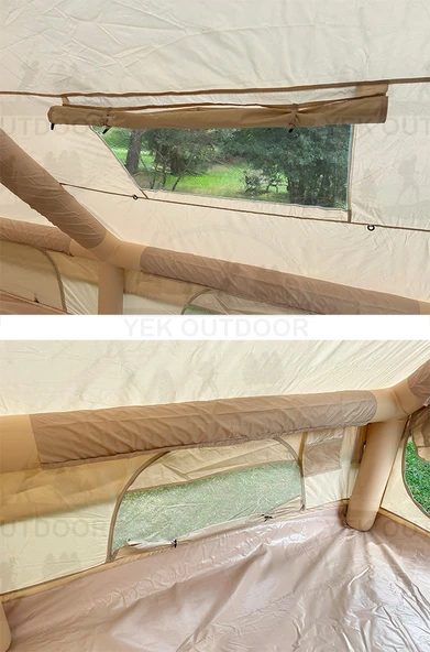 Yek Outdoor 210D Oxford 6 Kişilik 4 Mevsim Soba Çıkışlı Şişme Kamp Çadırı – Pompalı, 210x300x190 cm - 9