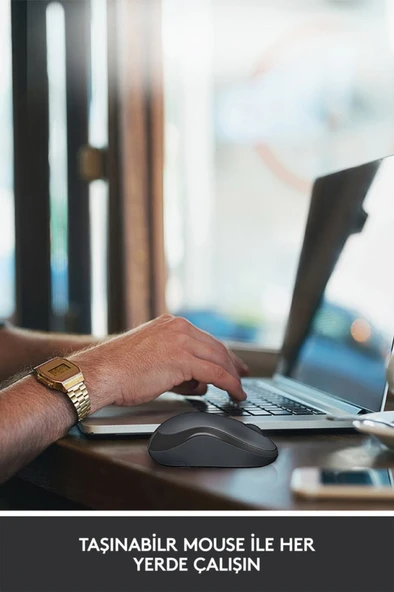 logitech B220 Sessiz Kompakt Kablosuz Mouse - Siyah - 7