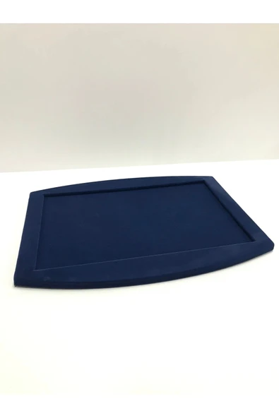 Süet Kumaş Lacivert Renk 34,5/27 cm Kolye Ucu Küpe Yüzük Takı Servis Sunum Tablası