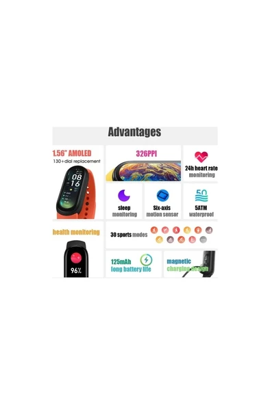 Xiaomi Mi Band 6 Akıllı Bileklik - Siyah (Xiaomi Türkiye Garantili) - 4