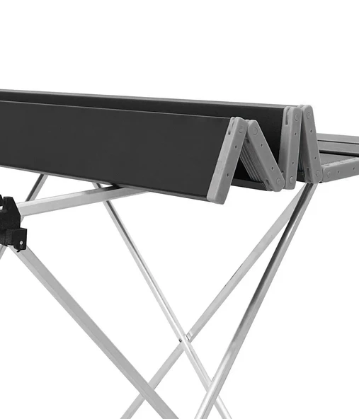 Yek Outdoor Portatif Alüminyum Katlanır Eko Kamp Masası Büyük 66x47x52cm Siyah - 2